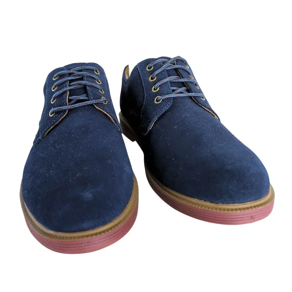 Florsheim Supacush Blue Suede Leather Oxford Dress Shoes, Boy's 6.5 New w/o Tags